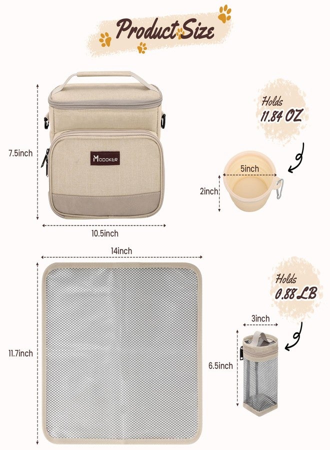 Modoker All-in-One Dog Travel Bag Airline Approved Pet Cat Tote Organizer for Weekend Trips, 2 Bowls, 2 Food Containers & Feeding Mat - Image 3