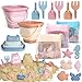 Dreamon Beach Toys Set for Kids 310 Collapsible Sand Buckets with Beach Molds and Mesh Bag 3 Pack Shovels Set Sand Toys for Beach Sandbox Travel Toys for Toddlers Kids - Image 2