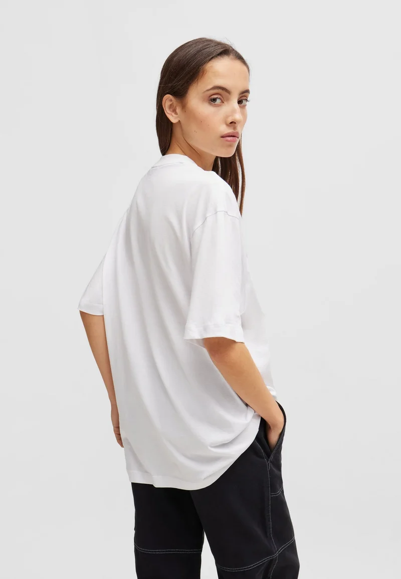 HUGO Cotton-jersey T-shirt with blue logo print