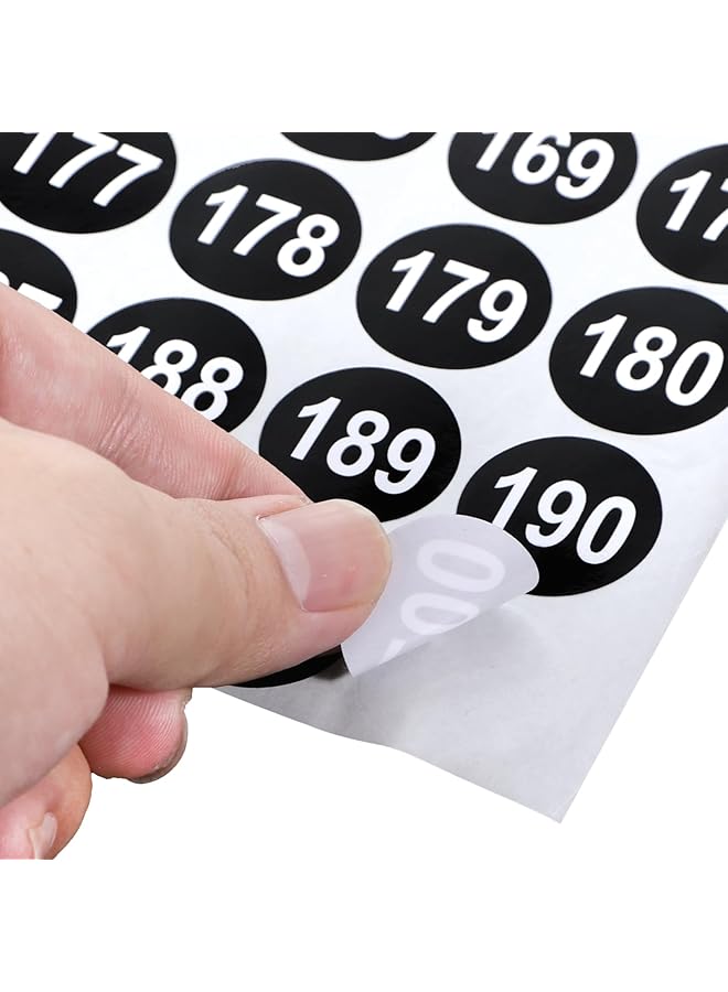 إيروريكس 12 ورقة، 3 مجموعات من ملصقات الأرقام، قطر 1 بوصة، ملصقات أرقام صغيرة من 1 إلى 200، ملصقات أرقام متتالية ذاتية اللصق لصناديق التخزين والتنظيم وخزانة صندوق الأدوات - Image 3