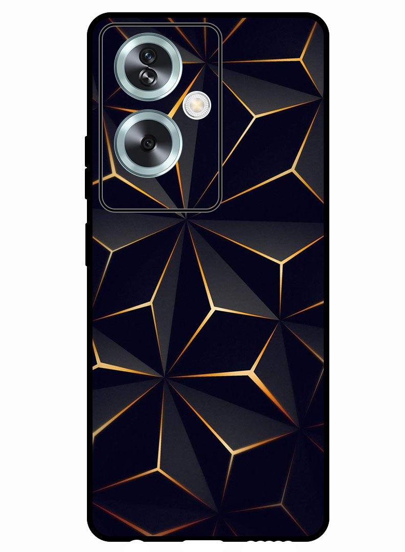 Theodor Protective Case Anti Scratch Shock Proof Bumper Cover For Oppo A2 Black Gold Patter - Image 1