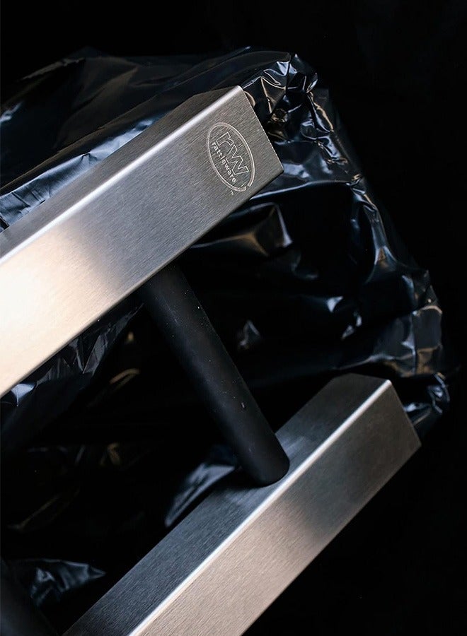 Rattleware "Rattleware Stainless Steel Espresso Knock Chute (15” x 11”) – Heavy Duty Double-Sided Grounds Knock Box, Perfect for Slim Jim Garbage Can – Essential Barista Tool for High-Volume Environments  " - Image 3