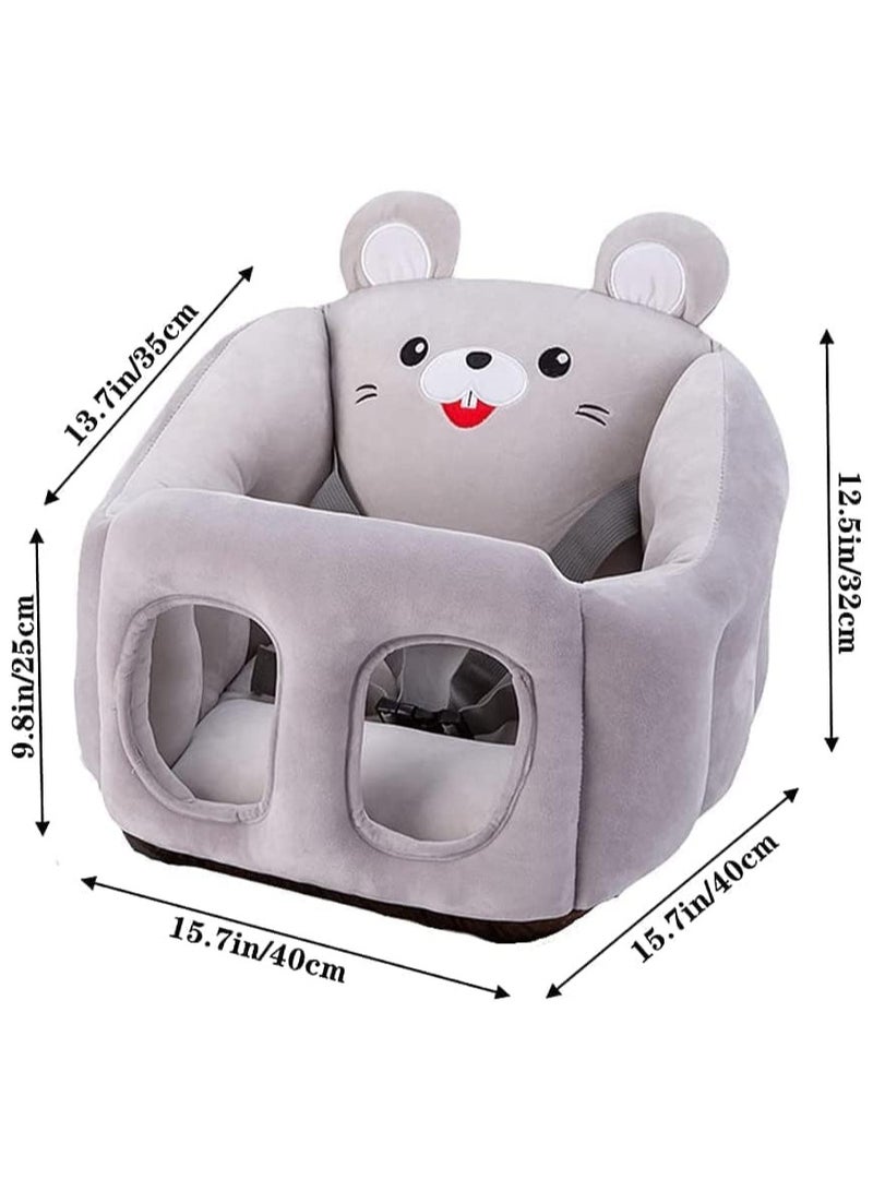 bunca A sofa support chair for infants made of soft plush in the shape of cartoon animals, gray color from bunca - Image 3