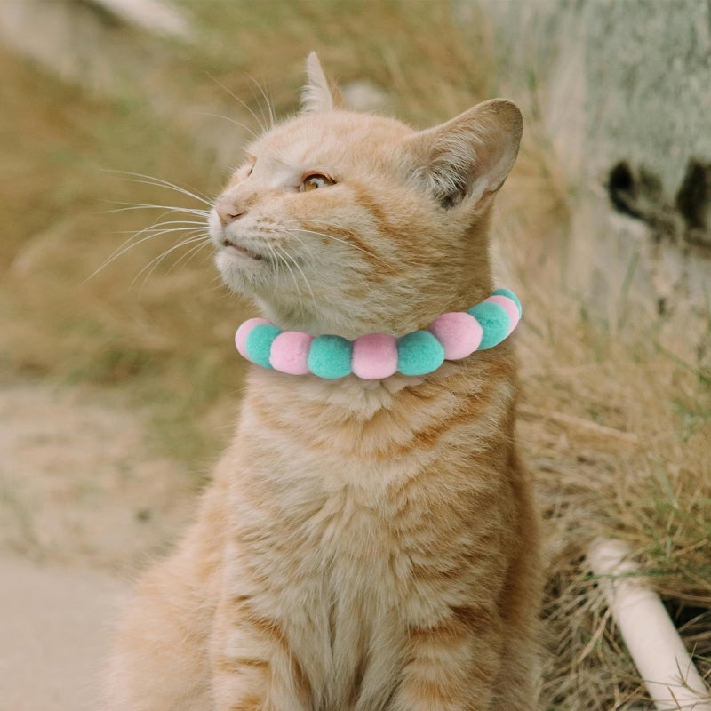 طوق حيوان أليف قابل للتعديل مع كرة زينة للكلاب والقطط الصغيرة، إكسسوار للتصميم الذاتي - Image 5