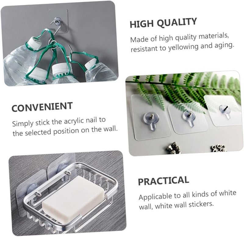 COHEALI 20 قطعة خطافات حائط لاصقة خالية من المسامير والآثار، حامل متين للحمام والمنزل - Image 3