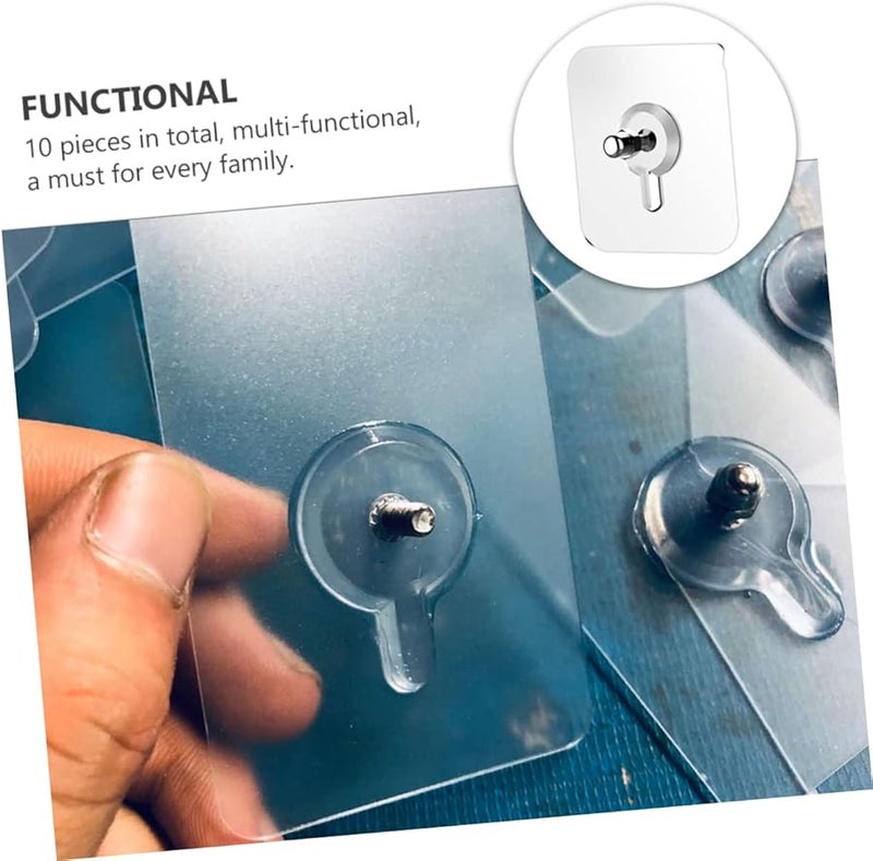 COHEALI 20 قطعة خطافات حائط لاصقة خالية من المسامير والآثار، حامل متين للحمام والمنزل - Image 4