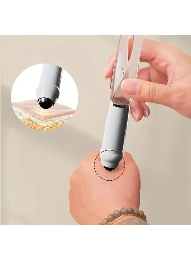 أداة تدليك الأصابع على شكل كرة دوارة أرجوانية اللون - بتصميم مغلق بالكامل وتصميم مريح محمول باليد لتدليك مفاصل الأصابع ومعصم اليد - مناسبة للكتابة والصيد - أداة استرخاء محمولة - ملحق صيد - تصميم أنيق من البلاستيك المتين - Image 2