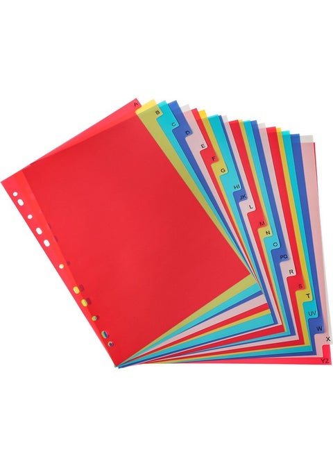 21 Tab A-Z Binder Dividers, 3 Ring Plastic Binder Dividers With Tabs Multicolor Alphabet Dividers For 2/3/4/11 Ring Binders, Letter Size (8.2×11.6 Inch)