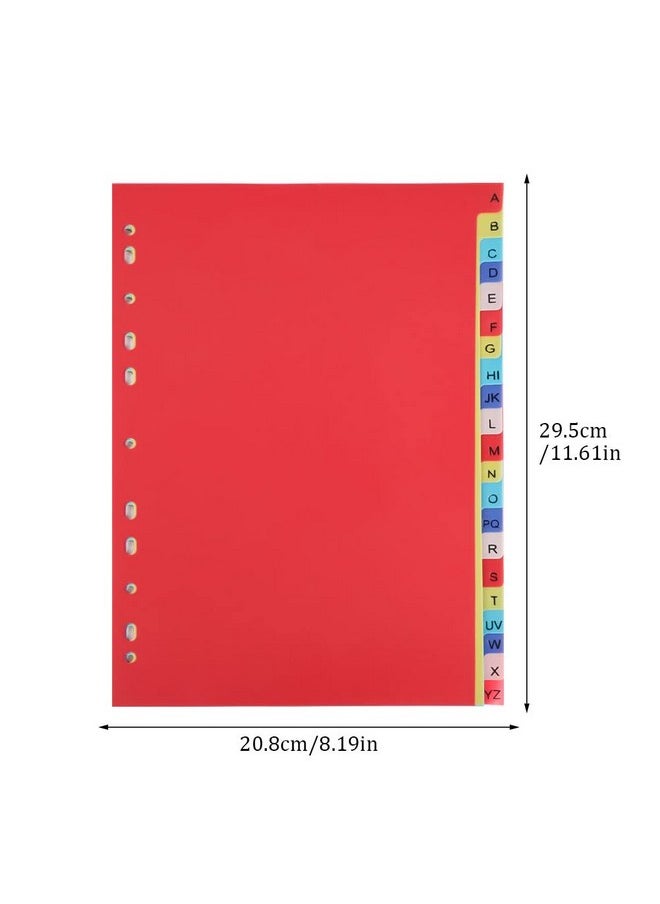 Prudiut - 21 Tab A-Z Binder Dividers, 3 Ring Plastic Binder Dividers With Tabs Multicolor Alphabet Dividers For 2/3/4/11 Ring Binders, Letter Size (8.2×11.6 Inch) - Image 1