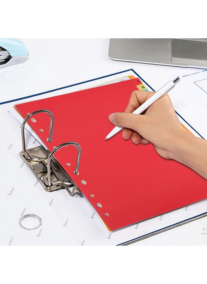 Prudiut - 21 Tab A-Z Binder Dividers, 3 Ring Plastic Binder Dividers With Tabs Multicolor Alphabet Dividers For 2/3/4/11 Ring Binders, Letter Size (8.2×11.6 Inch) - Image 1