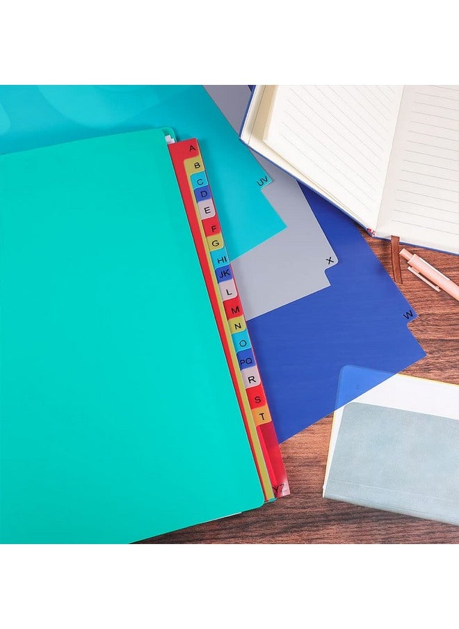 Prudiut - 21 Tab A-Z Binder Dividers, 3 Ring Plastic Binder Dividers With Tabs Multicolor Alphabet Dividers For 2/3/4/11 Ring Binders, Letter Size (8.2×11.6 Inch) - Image 1