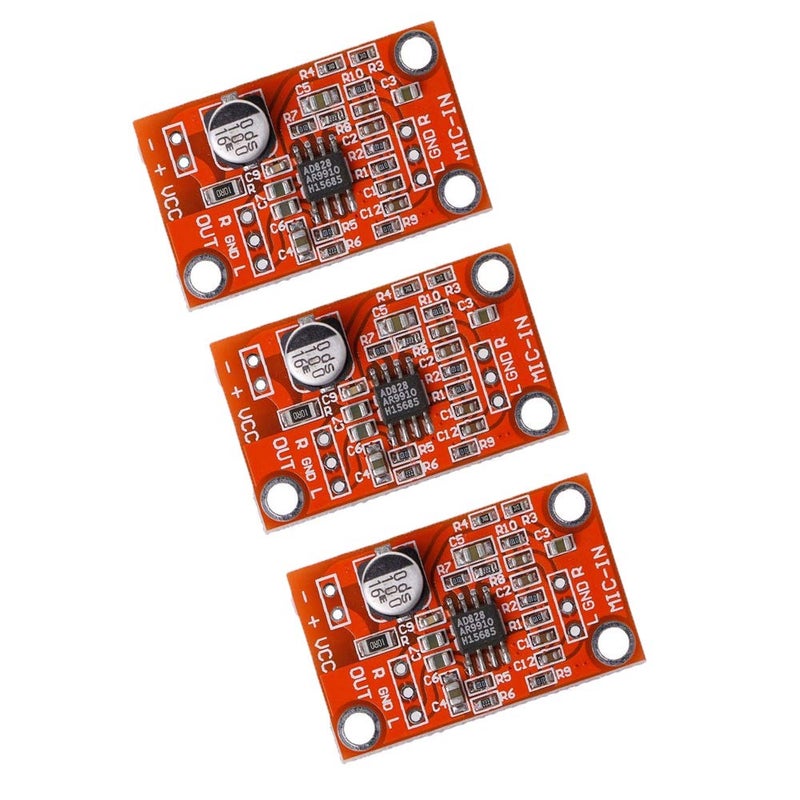 Acxico 3Pcs AD828 Stereo Dynamic Microphone Preamplifier Board Pickup Module DC 3.8V-15V MIC Preamp Module - Image 1