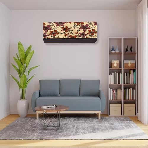 Da Anushi Split AC Cover Set of Indoor and Outdoor Unit for 1.5 Ton Capacity Attractive Digital Prints/Dustproof/Water Resistant (Brown Beige Flower) - Image 5