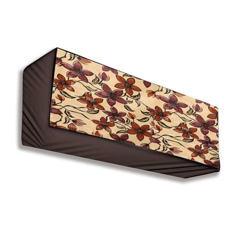 Da Anushi Split AC Cover Set of Indoor and Outdoor Unit for 1.5 Ton Capacity Attractive Digital Prints/Dustproof/Water Resistant (Brown Beige Flower) - Image 2