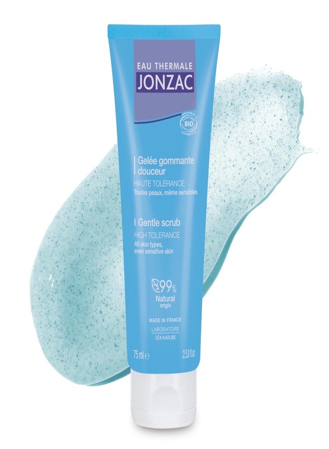 JONZAC Eau Thermale Jonzac Organic Gentle Face Scrub with Perlite Beads – Smooth Radiant Complexion – Sensitive Skin Approved – Dermatologically Tested – Vegan Formula – 2.54 Fl Oz - Image 1