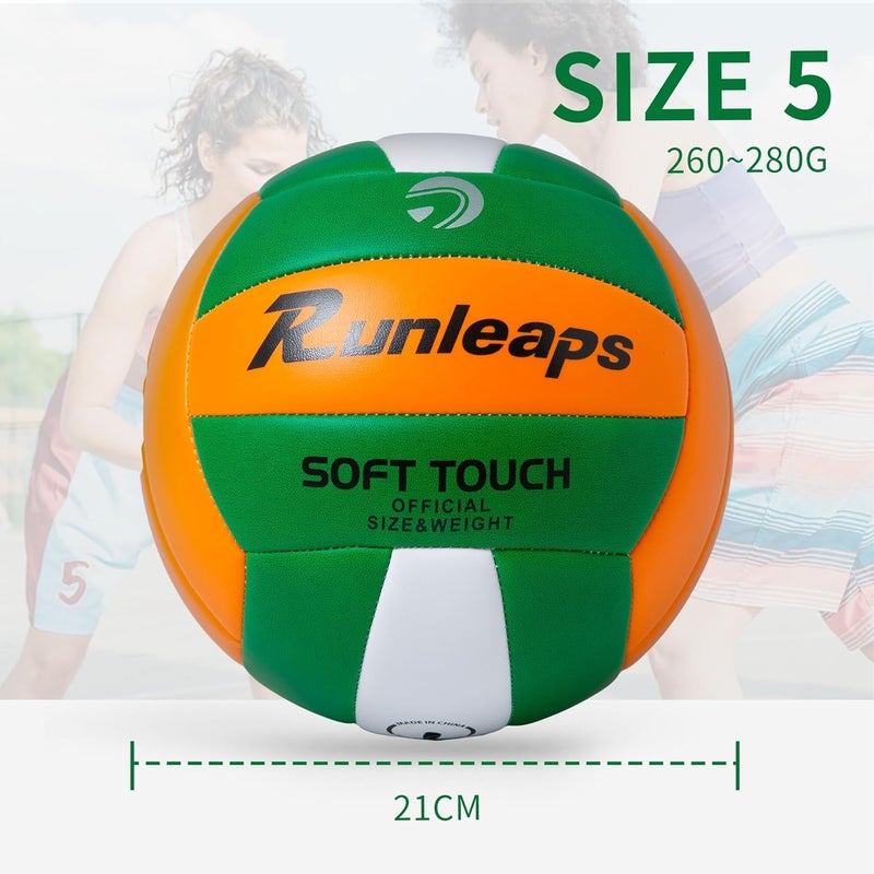 Runleaps Beach Volleyball Official Size 5 Soft Waterproof Volleyball Sand Sports PU Ball for Indoor, Outdoor, Pool, Gym, Training - Image 4