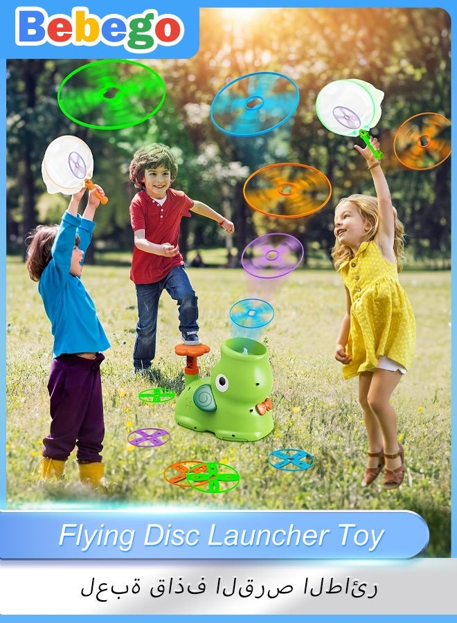 BEBEGO Kids Outdoor Pop-Up Flying Disc Launcher Toy with Cute Elephant Design, Foot Pedal Operated Disk Shooter for Children 3-6 Years Old, Durable ABS Material, Safe Soft Edges, Ideal for Christmas and New Year Festivities - Family Backyard and Park Play Fun - Image 1