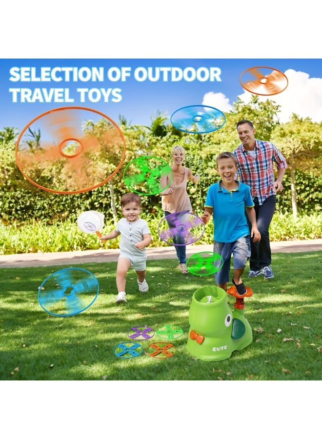 BEBEGO Kids Outdoor Pop-Up Flying Disc Launcher Toy with Cute Elephant Design, Foot Pedal Operated Disk Shooter for Children 3-6 Years Old, Durable ABS Material, Safe Soft Edges, Ideal for Christmas and New Year Festivities - Family Backyard and Park Play Fun - Image 4