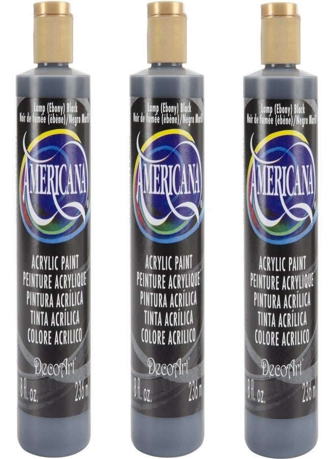 DecoArt DA067-9 Americana Acrlics, 8-Ounce, Lamp (Ebony) Black (3 Pack) - Image 1