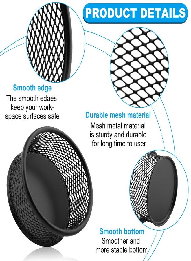 Kazheon Paper Clip Holder 2/4 Pack Paperclip Holders Wire Mesh Paperclip Dish Holders Desktop Round Paper Clip Dispenser for Desk Office Organizer Accessories(9x4cm/3.54x1.57inch,COLOR:2pcs) - Image 5