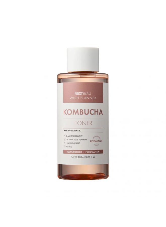 NEXTBEAU Wish Planner Kombucha Biome Toner 200ml | Anti Oxidant Anti-Aging Soothing Skin Brightening