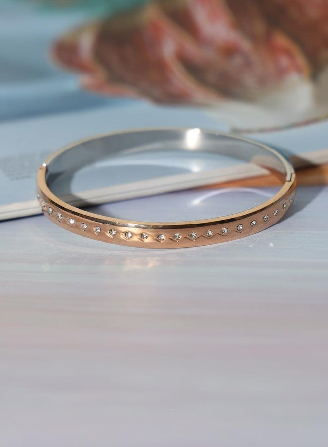 STYOLLO Latest Anti Tarnish Stainless Steel Bracelet For Women & Girls Adjustable & Gold Silver Plating | Stylish Cuff Bracelet Bangle | Couples Gifts For Women Mother Sister Girlfriend Wife-Set of 1 - Image 5