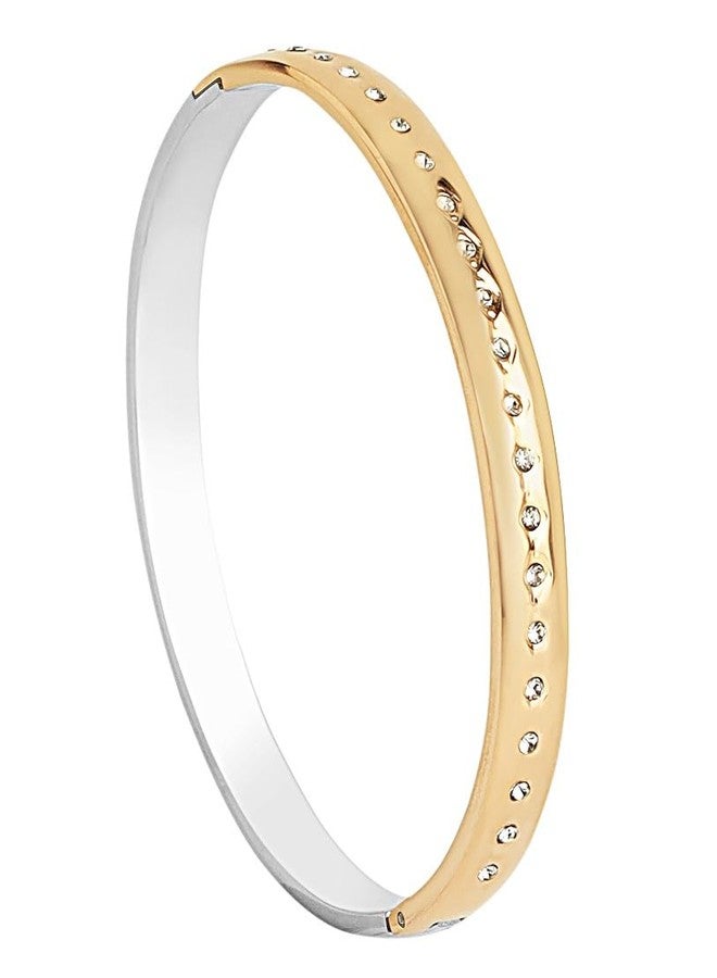 STYOLLO Latest Anti Tarnish Stainless Steel Bracelet For Women & Girls Adjustable & Gold Silver Plating | Stylish Cuff Bracelet Bangle | Couples Gifts For Women Mother Sister Girlfriend Wife-Set of 1 - Image 1