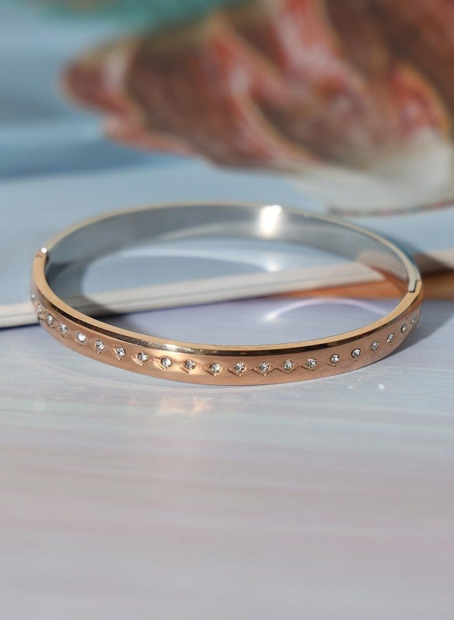 STYOLLO Latest Anti Tarnish Stainless Steel Bracelet For Women & Girls Adjustable & Gold Silver Plating | Stylish Cuff Bracelet Bangle | Couples Gifts For Women Mother Sister Girlfriend Wife-Set of 1 - Image 2