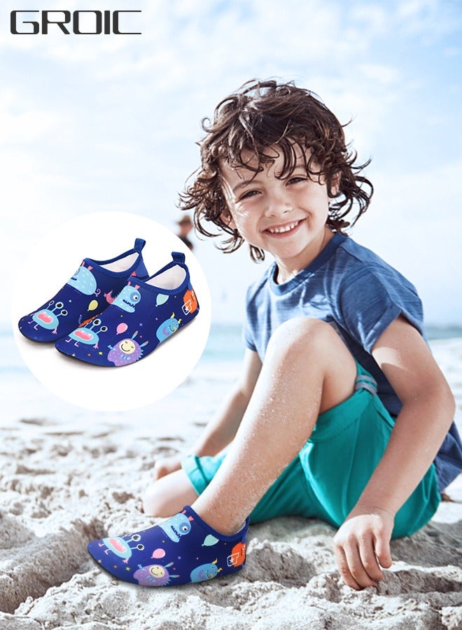 GROIC 1 Pair Water Shoes Barefoot Beach Pool Shoes Quick-Dry Aqua Socks Slip-on for Kids, Lightweight Non-Slip Water Sport, Beach Swim Walking Exercise Shoes for Boys Girls  - Image 1