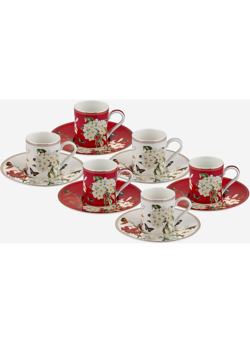 Chiara Alessi - Butterfly Walley Red White Porcelain Coffee Cup Set 90 ml - Image 1