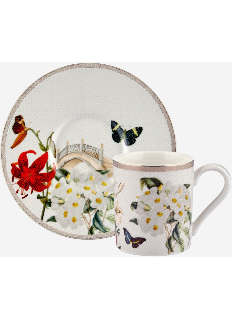 Chiara Alessi - Butterfly Walley Red White Porcelain Coffee Cup Set 90 ml - Image 1
