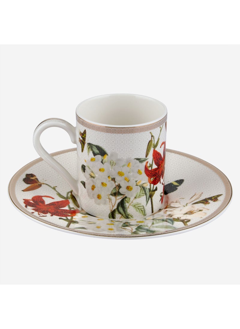 Chiara Alessi - Butterfly Walley Red White Porcelain Coffee Cup Set 90 ml - Image 1
