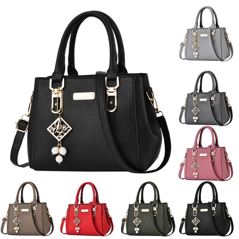 Womens Leather Messenger Bag: Large Capacity, Adjustable Cross-body Strap, Sleek Pink Design - Versatile Handbag for Style-conscious Women Daily Work Leisure - Image 2