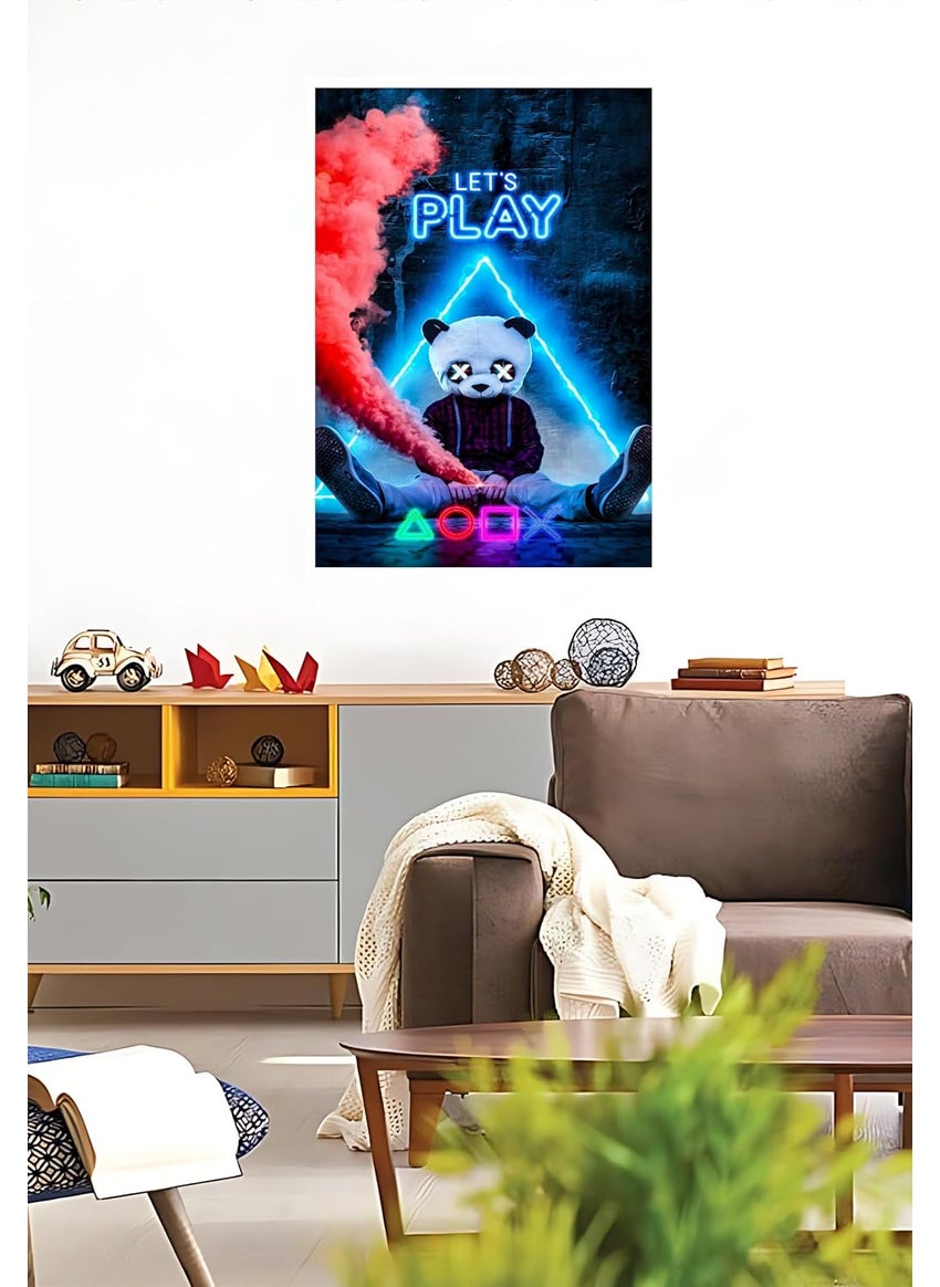 Master Flame Master Flame Gaming Quotes Aesthetic Wall Art Poster for Living Room Home Wall Decor FrameFrameless Xbox Playstation Controller Neon Motivational Panda Play GP19 A3 UNFRAMED  - Image 4