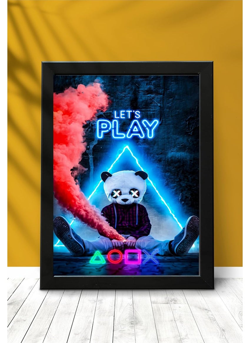 Master Flame Master Flame Gaming Quotes Aesthetic Wall Art Poster for Living Room Home Wall Decor FrameFrameless Xbox Playstation Controller Neon Motivational Panda Play GP19 A3 UNFRAMED  - Image 3