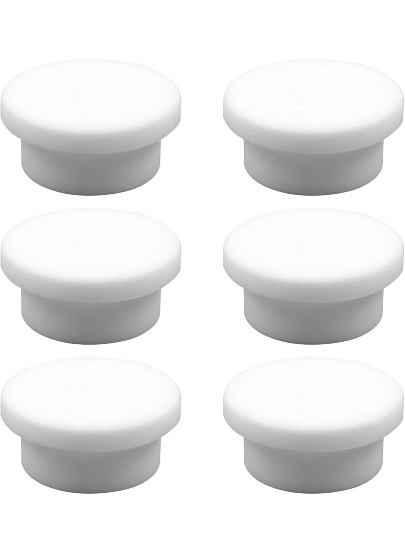 jaexest 6 Pack Sink Overflow Hole Cover for Kitchen Sink Hole Overflow Cap for Bathroom Sink Basin Trim Overflow Cover Insert in Hole Round Caps (White) - Image 1