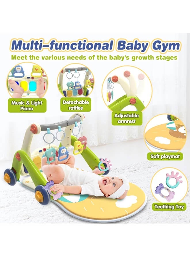 2 In 1 Baby Gym Play Mats,Baby Toys Kick and Play Piano Gym Activity Center For Infants,Baby Walker Fitness Rack - Image 3