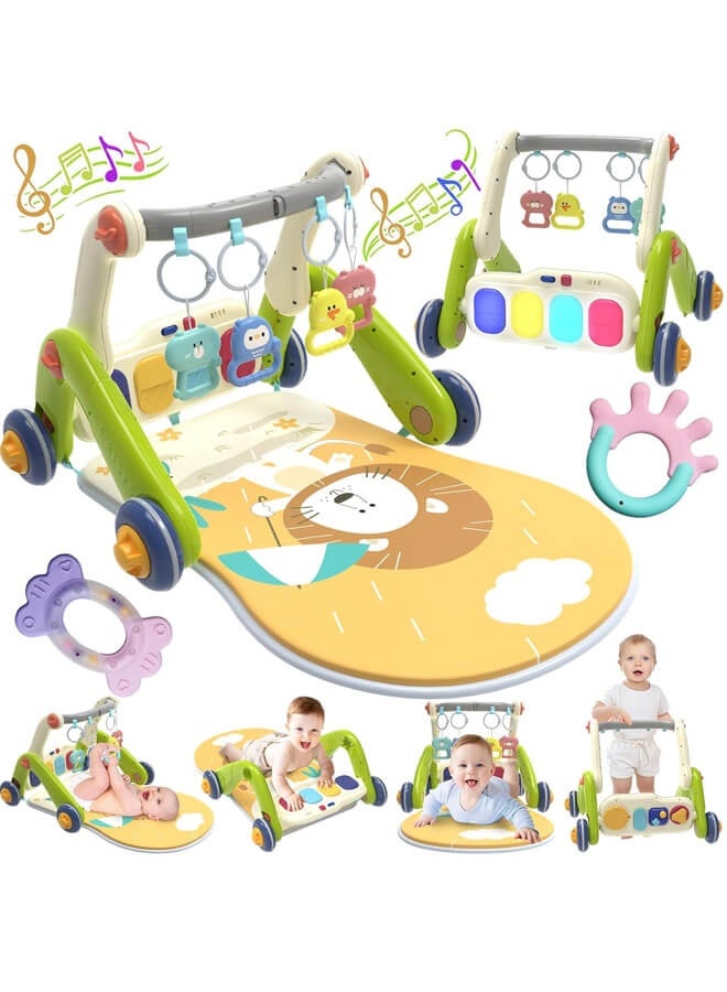 2 In 1 Baby Gym Play Mats,Baby Toys Kick and Play Piano Gym Activity Center For Infants,Baby Walker Fitness Rack - Image 1