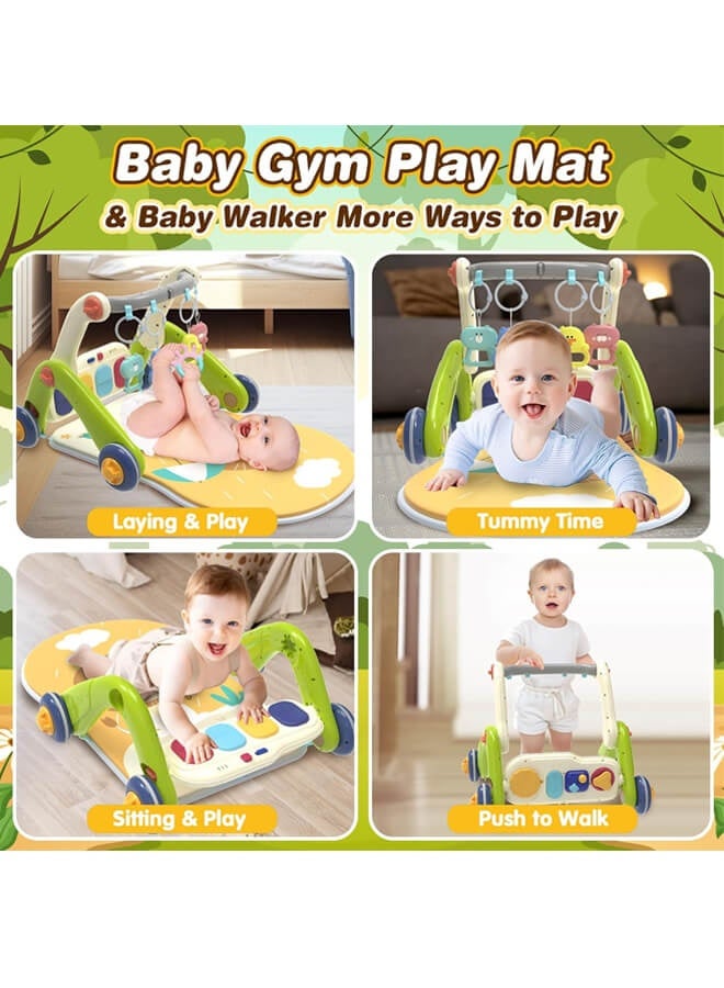 2 In 1 Baby Gym Play Mats,Baby Toys Kick and Play Piano Gym Activity Center For Infants,Baby Walker Fitness Rack - Image 2
