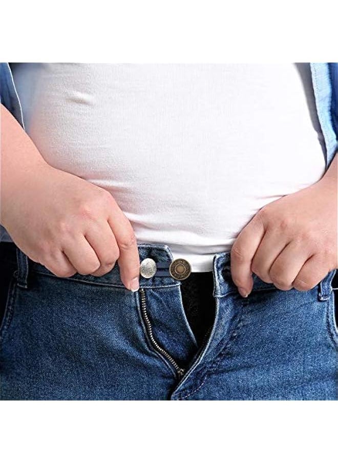 Generic - 6 PCS Pants Extender on,  Waistband Extender ons for Men and Women, Jeans Waist Expander Metal Buckle No Sew Buckle for Expander Jeans Pants Collar (1.4in) - Image 1