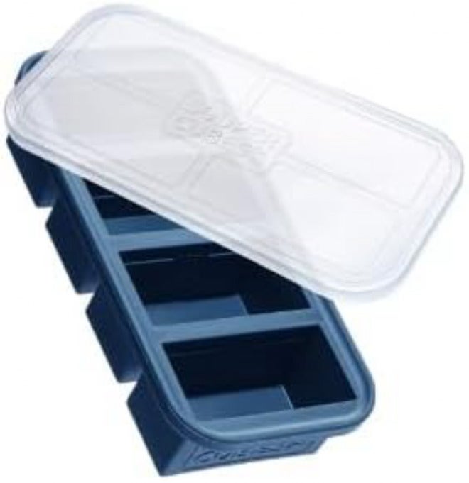 Souper Cubes مكعبات سوبر 1 كوب قالب سيليكون للطعام بغطاء، توت أزرق، عبوة واحدة | 100% سيليكون معالج بالبلاتين قالب تجميد، آمن للفرن والميكروويف، مثالي لتجميد الحساء والأرز والبروتين والحبوب والمزيد - Image 1