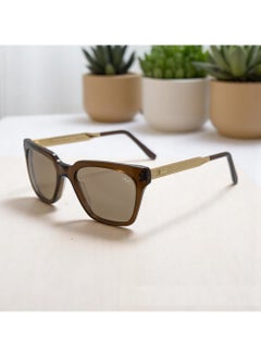 Authentic Armando Cavelli sunglasses, crafted from carefully selected premium acetate for a luxurious look and longevity with extensive use. This model combines modernity and classic style, with a raw brown acetate front and golden -plated metal temples to complete your luxury look. Comes with premium polymer lenses offer UV400 protection in a light brown