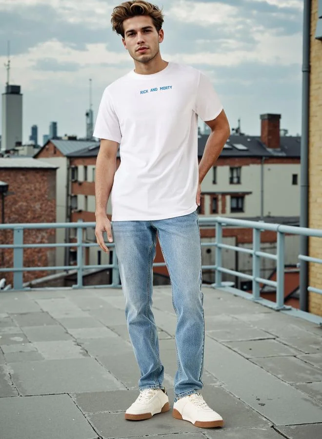 SP Characters Rick and Morty Print Crew Neck T-shirt