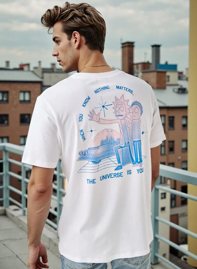 SP Characters Rick and Morty Print Crew Neck T-shirt