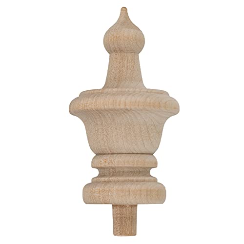 UNIQANTIQ HARDWARE SUPPLY Turned Birch Wooden Finial  3 12 Height  Unfinished Wood Finials for Crafts Decorative Finials for Birdhouse Grandfather Clock Curtain Rod Rocking Chair Bed Post  UA99BWF