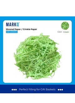 MARKQ Crinkle Cut Shredded Paper Filler for Gift Wrapping Hamper/Basket Filling, Packing Supplies (Green)  - Image 2
