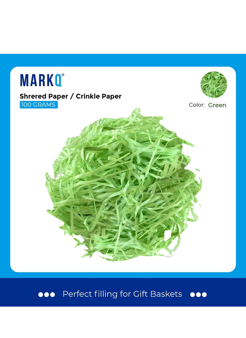 MARKQ Crinkle Cut Shredded Paper Filler for Gift Wrapping Hamper/Basket Filling, Packing Supplies (Green)  - Image 2