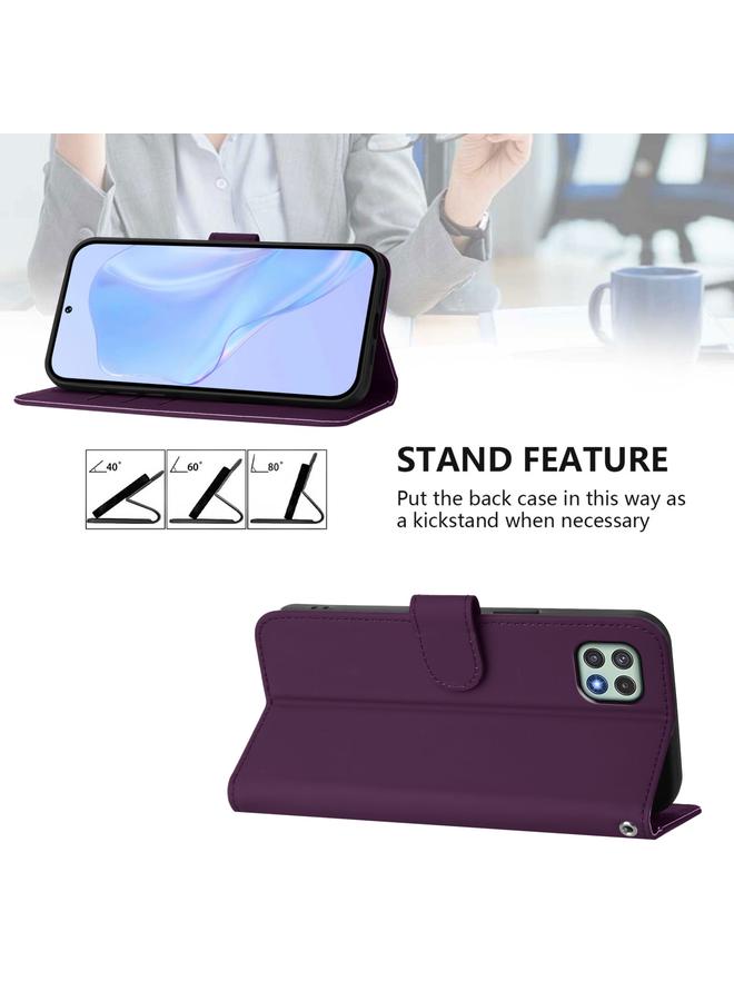 S-TOP Case For Samsung Galaxy A22 5G / F42 5G Skin Feel Solid Color Leather Phone Case with Lanyard - Image 3