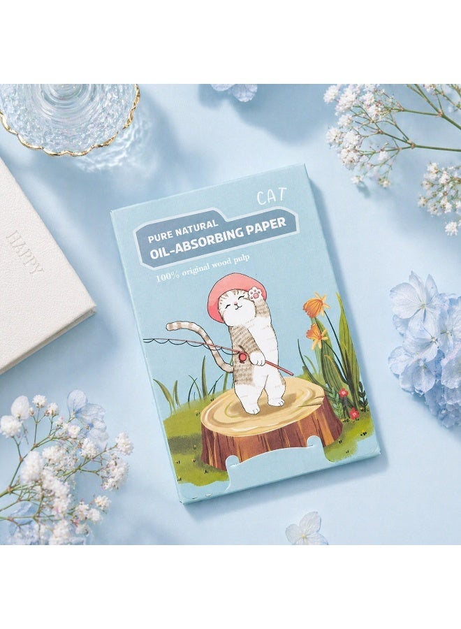 cat-shaped oil-absorbing wipes for the face - Instant removal of oil and shine - Lightweight and easy to use - (100 pieces inside the pack) - Image 5