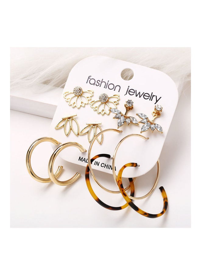 NIBEMINENT - Pair Of 6 Ear Studs And Hoop Earrings Set - Image 1
